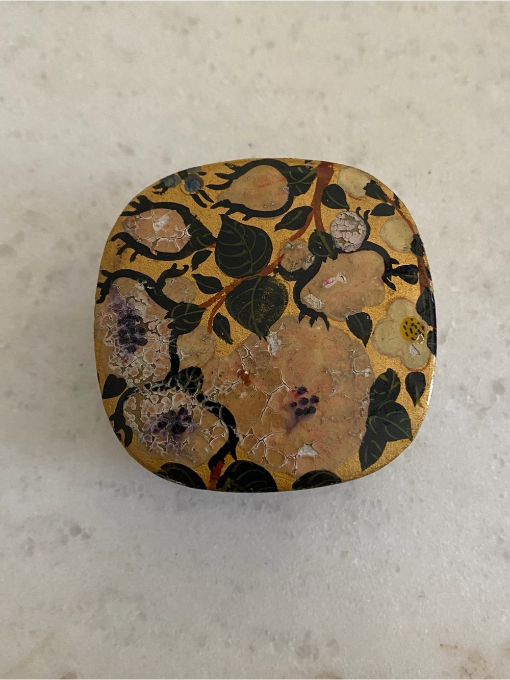 Vintage Fetco Paper Mache Square Trinket Box